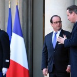 Hollande et Cameron ce matin à l'Élysée (Photo AFP)